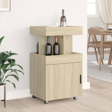  Bar Cart Sonoma Oak 50x41x89 cm Engineered Wood