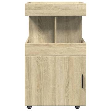  Bar Cart Sonoma Oak 50x41x89 cm Engineered Wood