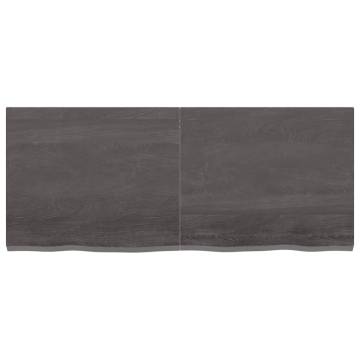 Bathroom Countertop Dark Brown 120x50x(2-4) cm Treated Solid Wood