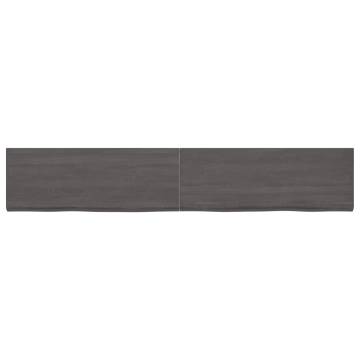 Bathroom Countertop Dark Brown 220x40x(2-4) cm Treated Solid Wood