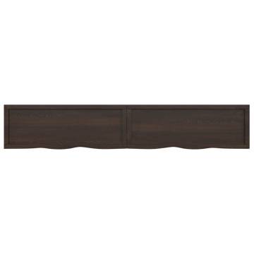 Bathroom Countertop Dark Brown 220x40x(2-4) cm Treated Solid Wood