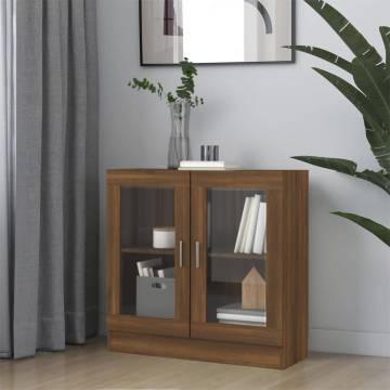  Vitrine Cabinet Brown Oak 82.5x30.5x80 cm Engineered Wood