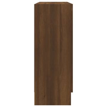  Vitrine Cabinet Brown Oak 82.5x30.5x80 cm Engineered Wood