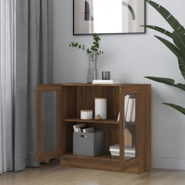  Vitrine Cabinet Brown Oak 82.5x30.5x80 cm Engineered Wood