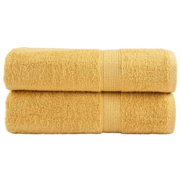  Premium Shower Towels SOLUND 2pcs Gold 70x140cm 600gsm