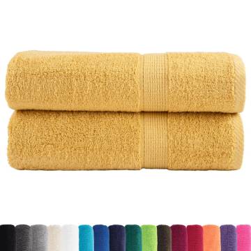  Premium Shower Towels SOLUND 2pcs Gold 70x140cm 600gsm