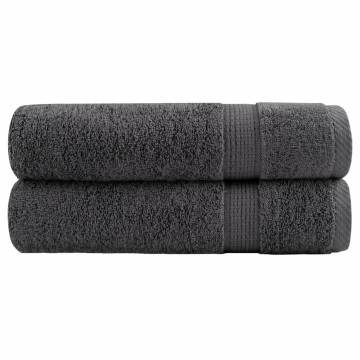  Premium Hand Towels SOLUND 2pcs Anthracite 50x100cm 600gsm