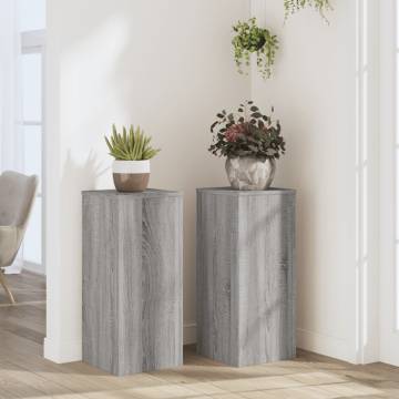  Plant Stands 2 pcs Grey Sonoma 30x30x70 cm Engineered wood