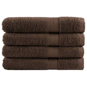  Premium Towels SOLUND 4pcs Brown 100x200cm 600gsm