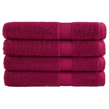  Premium Sauna Towels SOLUND 4pcs Bordeaux 80x200cm 600gsm