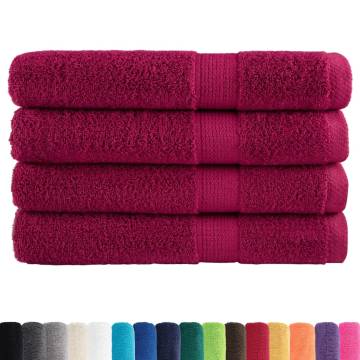  Premium Sauna Towels SOLUND 4pcs Bordeaux 80x200cm 600gsm