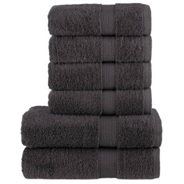  6 Piece Premium Towel Set SOLUND Anthracite 600 gsm