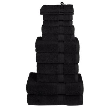  12 Piece Premium Towel Set SOLUND Black 600 gsm