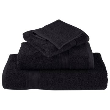  12 Piece Premium Towel Set SOLUND Black 600 gsm