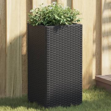  Garden Planter Black 30x30x60 cm Poly Rattan