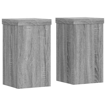  Plant Stands 2 pcs Grey Sonoma 10x10x18 cm Engineered Wood