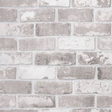 Wallpaper 3D Brick Pattern Grey