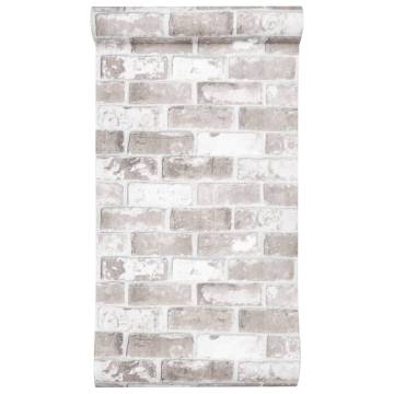 Wallpaper 3D Brick Pattern Grey