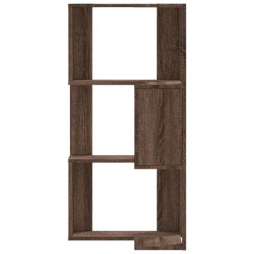  Corner Bookcase 3-Tier Brown Oak 50x50x102 cm Engineered Wood