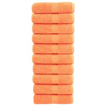  Premium Guest Towels SOLUND 10 pcs Orange 30x50 cm 600 gsm