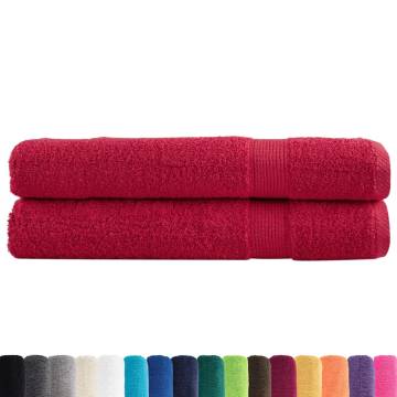  Premium Towels SOLUND 2 pcs Red 100x200 cm 600 gsm