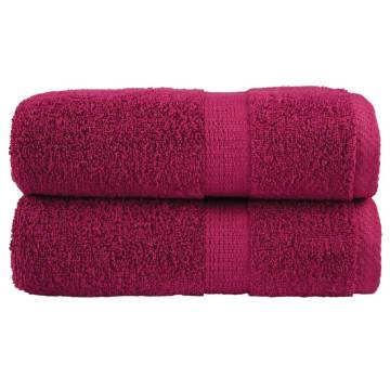  Premium Guest Towels SOLUND 2pcs Bordeaux 30x50cm 600gsm