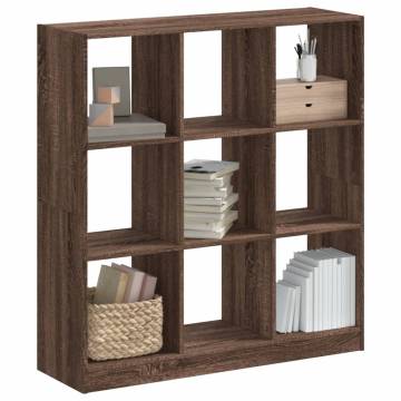  Bookcase Brown Oak 102x32x108 cm Engineered Wood