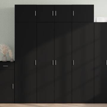  Storage Cabinet Black 80x42.5x225 cm Engineered Wood