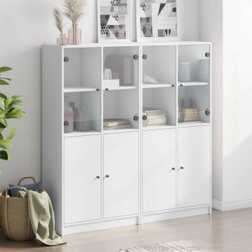 Bookcase with Doors White 136x37x142 cm Engineered Wood