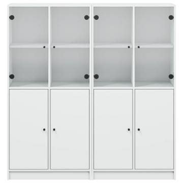 Bookcase with Doors White 136x37x142 cm Engineered Wood