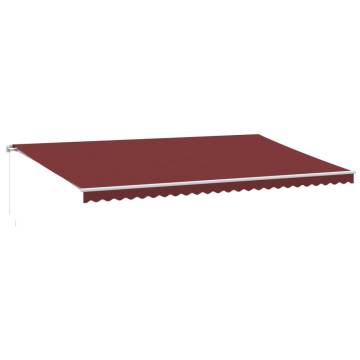  Manual Retractable Awning with LED Burgundy 600x350 cm