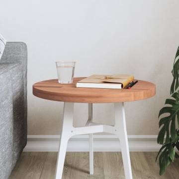  Table Top Ø40x2.5 cm Round Solid Wood Beech