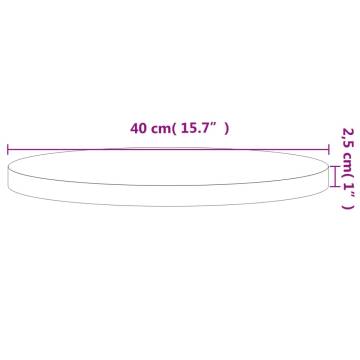  Table Top Ø40x2.5 cm Round Solid Wood Beech