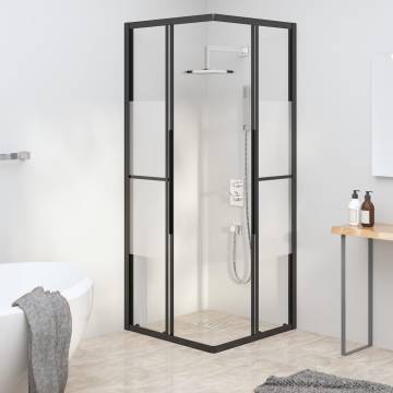  Shower Cabin Half Frosted ESG 70x70x180 cm Black