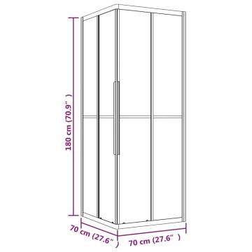  Shower Cabin Half Frosted ESG 70x70x180 cm Black