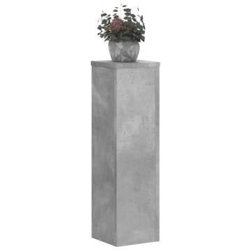  Plant Stand 2pcs Concrete Grey 17x17x60 cm Engineered Wood