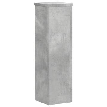  Plant Stand 2pcs Concrete Grey 17x17x60 cm Engineered Wood