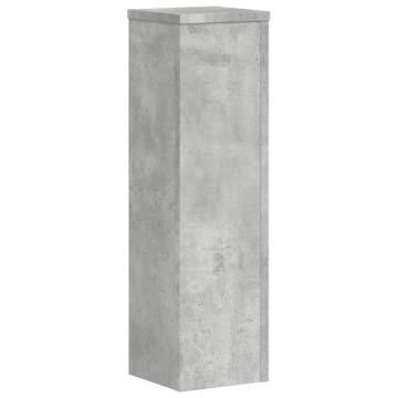  Plant Stand 2pcs Concrete Grey 17x17x60 cm Engineered Wood