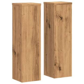  Plant Stand 2pcs Artisian Oak 17x17x60 cm Engineered Wood