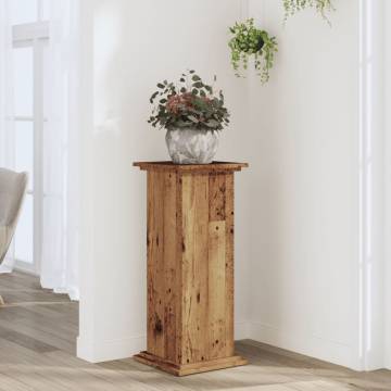  Plant Stand Old Wood 33x33x80 cm Engineered Wood