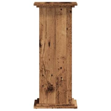  Plant Stand Old Wood 33x33x80 cm Engineered Wood