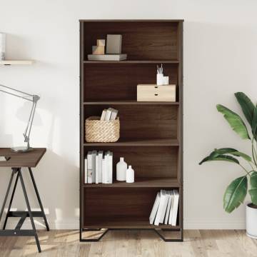  Book Cabinet Brown Oak 80x31x169 cm Engineered wood