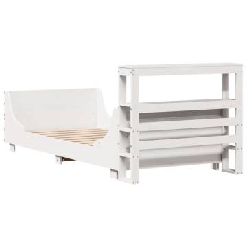  Bed Frame with Headboard White 100x200 cm Solid Wood Pine