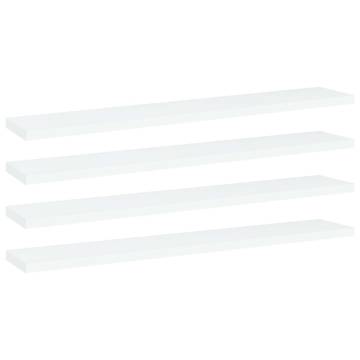 Bookshelf Boards 4 pcs White 60x10x1.5 cm Engineered Wood