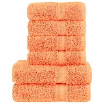  6 Piece Premium Towel Set SOLUND Orange 600 gsm