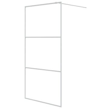  Walk-in Shower Wall White 100x195 cm Clear ESG Glass