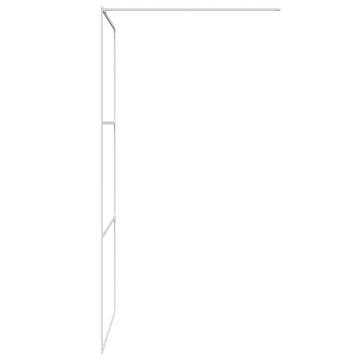  Walk-in Shower Wall White 100x195 cm Clear ESG Glass