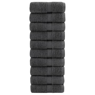  Premium Guest Towels SOLUND 10pcs Anthracite 30x50cm 600gsm