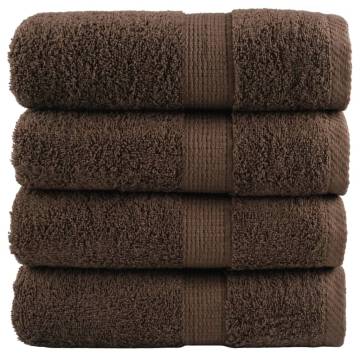  Premium Guest Towels SOLUND 4pcs Brown 30x50cm 600gsm