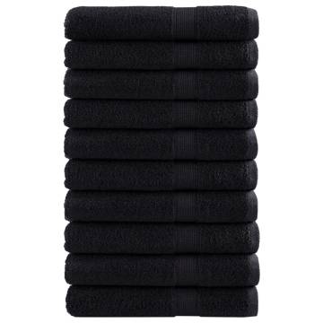  Premium Towels SOLUND 10 pcs Black 100x200 cm 600 gsm